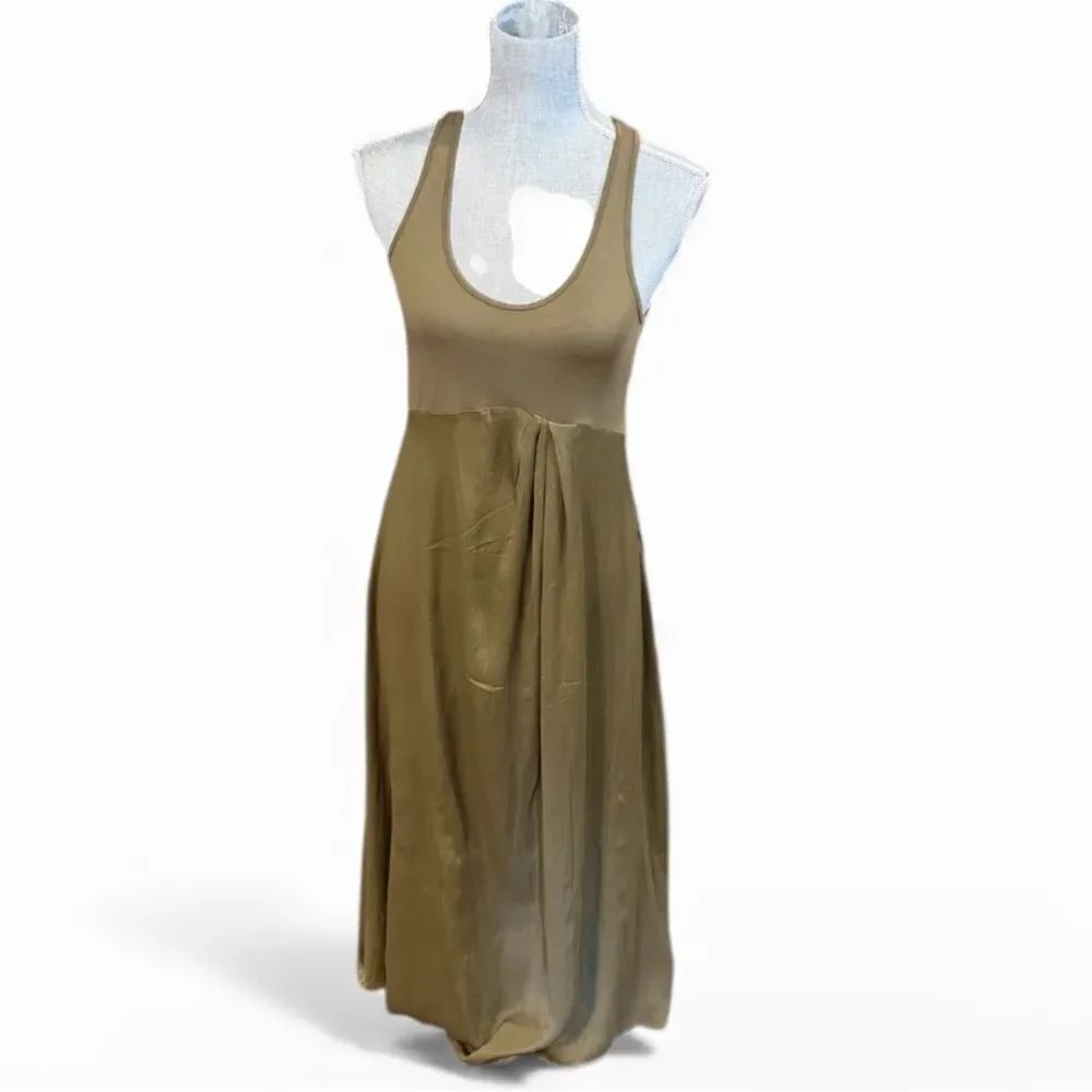 Olive Green Sleeveless Maxi Dress S (4000)